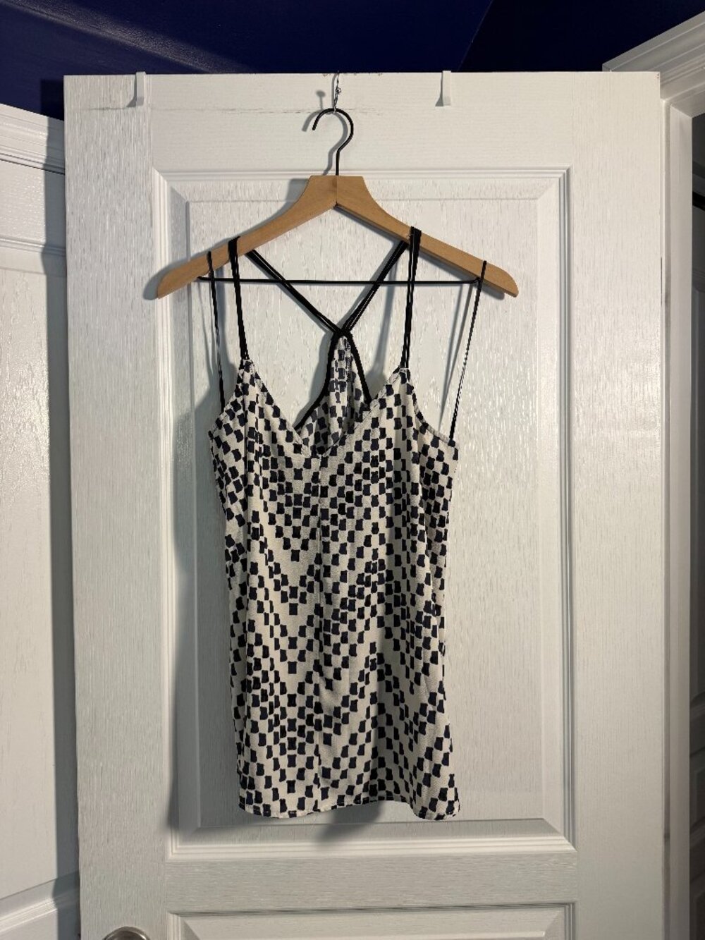 EUC - Lovestitch - Blue & White Flowy Halter Tank - Size Medium